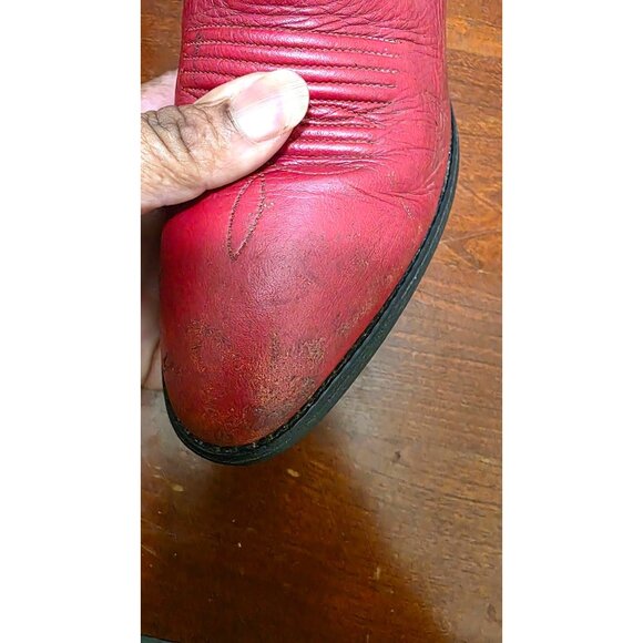 Ariat Heritage Red Leather Western Cowboy Embroidery Boots Women's Size 8 B - Picture 6 of 9